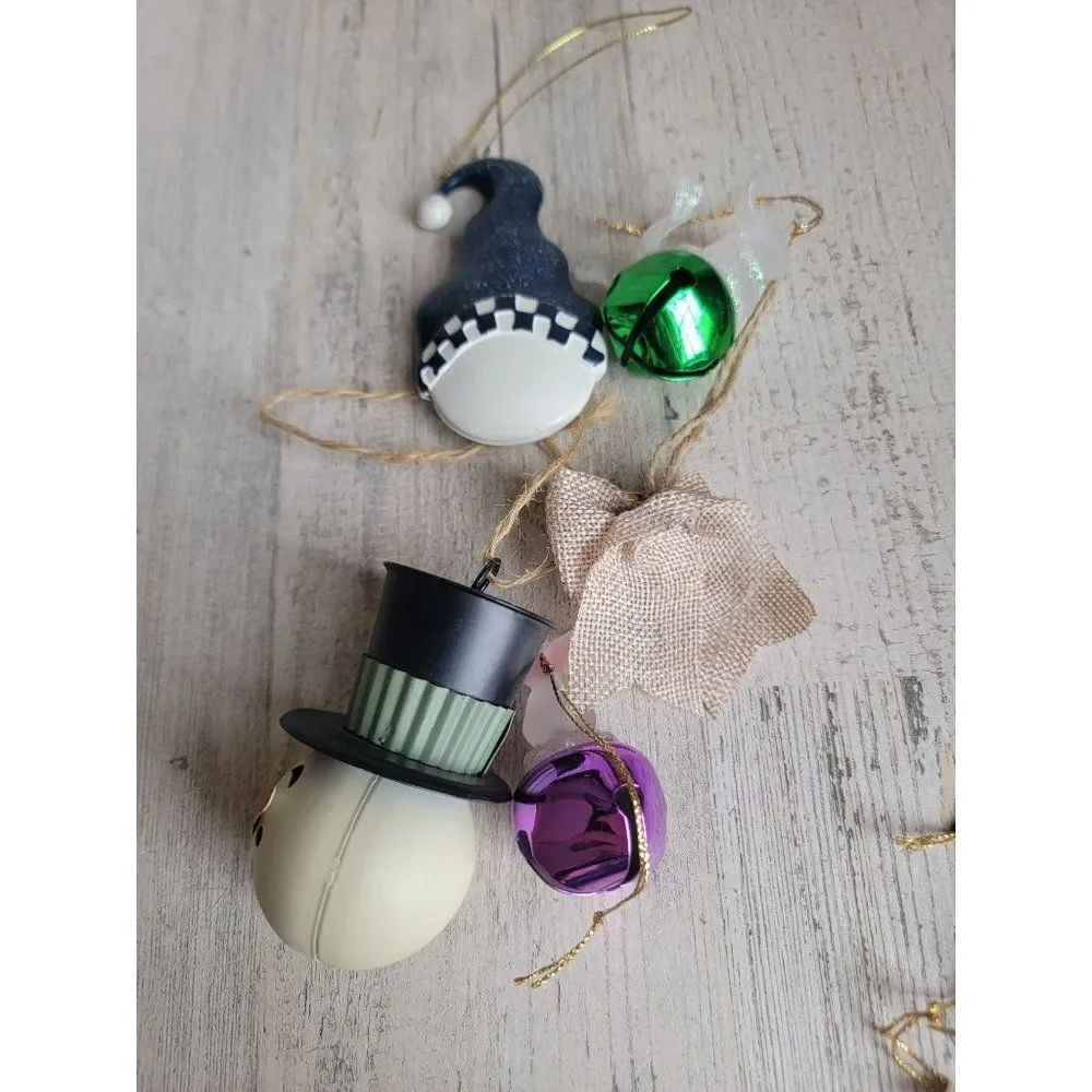 Unique Bell snowman Easter‎ Bunny ornament set